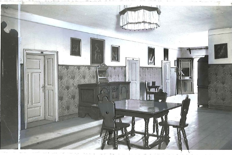 Die Diele – Foto aus einem alten Werbeprospekt des Niedermairhofs