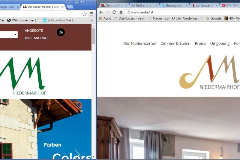 Alte und neue Seite - Niedermairhof