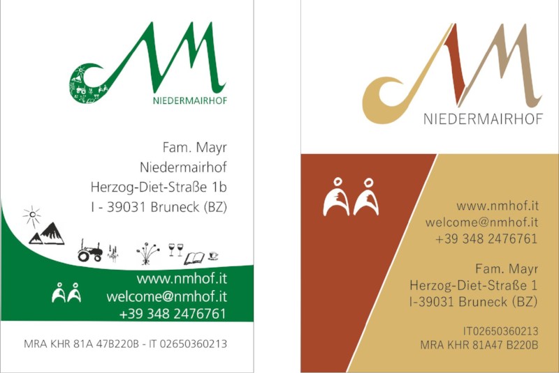 Das alte und neue Logo samt Visitenkarte.