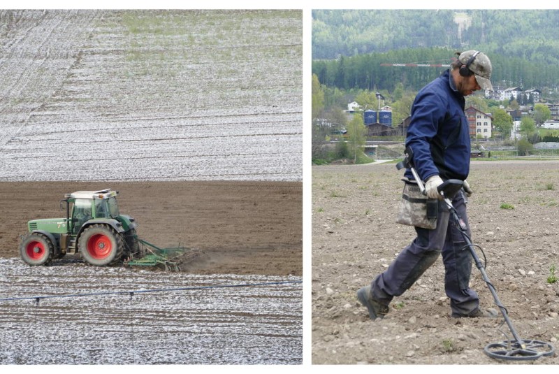 Feldarbeit im Frühling