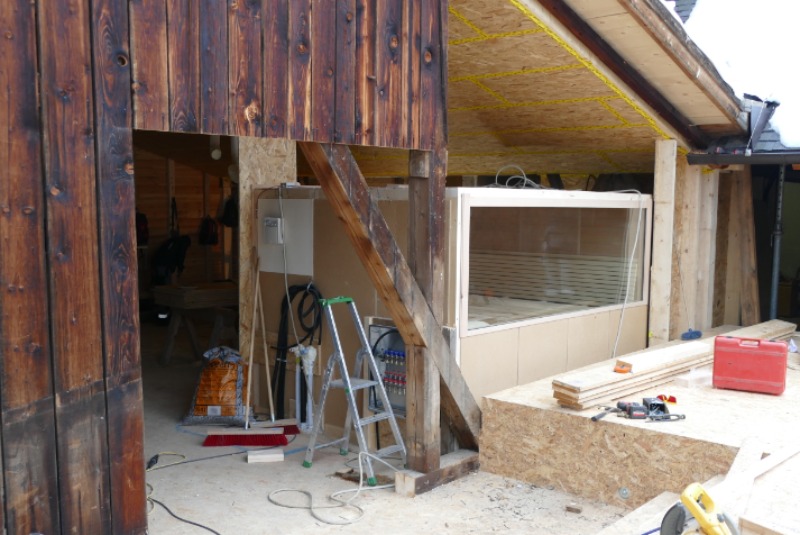 Integration Sauna zum Gesamtkonzept